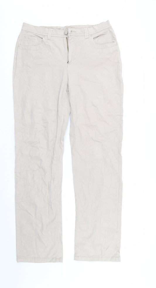 Charles Jogule Womens Beige  Denim Straight Jeans Size 32 in L29 in