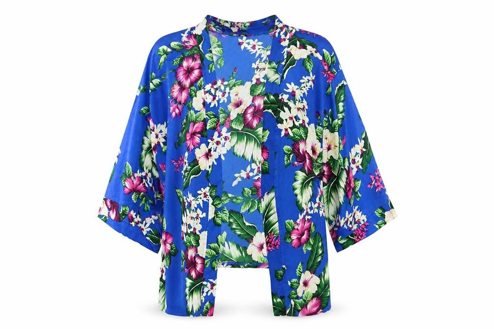 misguided Womens Blue Floral  Basic Blouse Size 8
