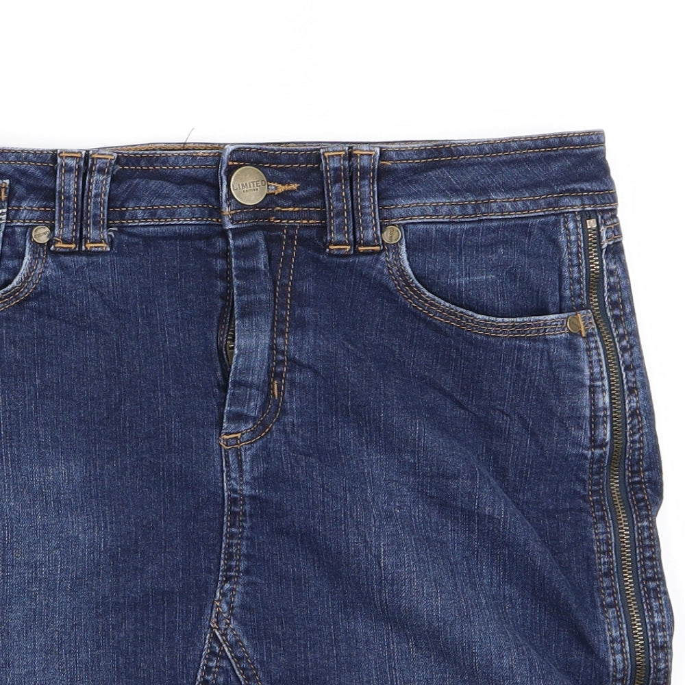 Preworn Womens Blue  Denim Straight & Pencil Set Size 10