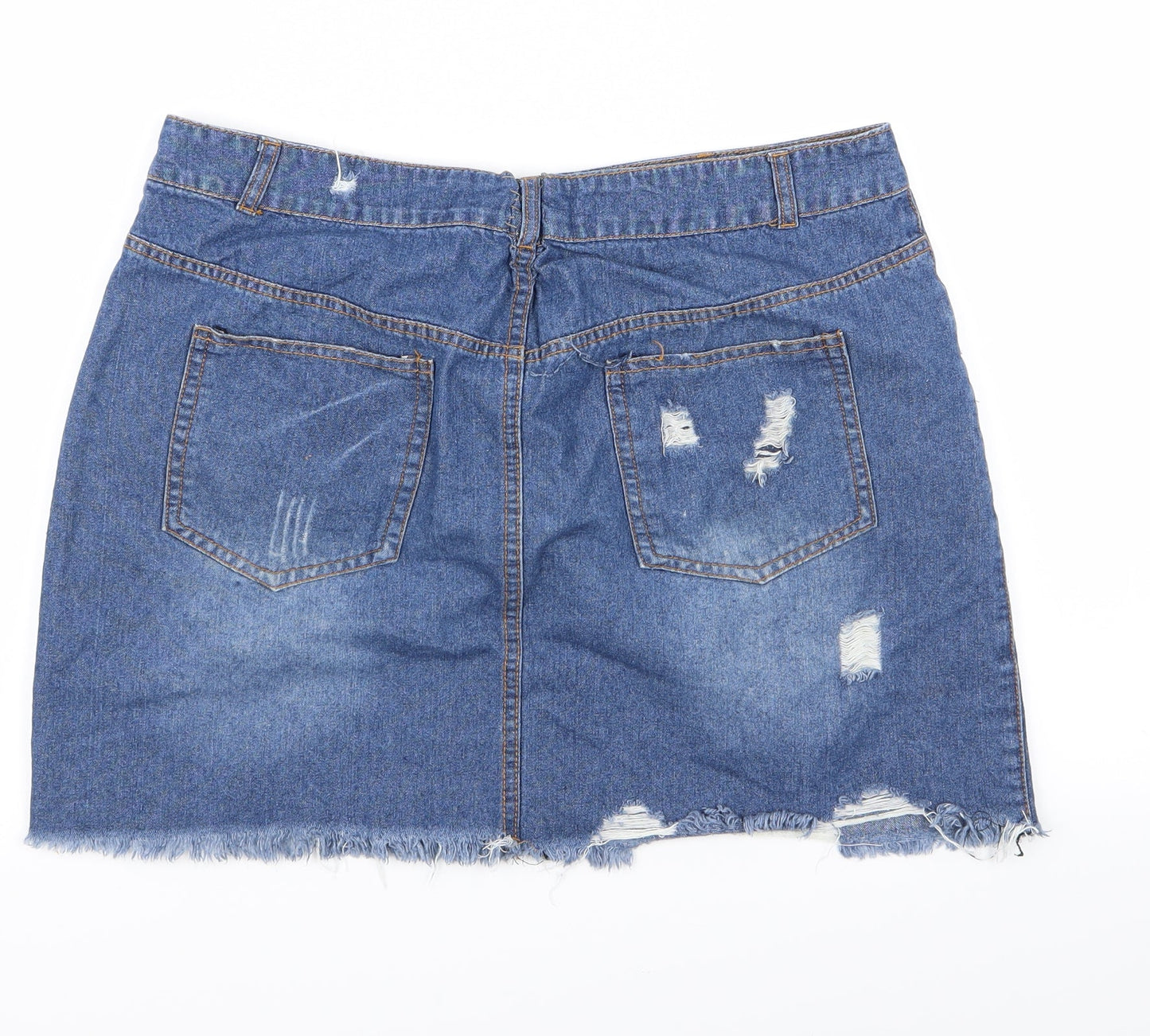 Preworn Womens Blue  Denim Straight & Pencil Set Size XL