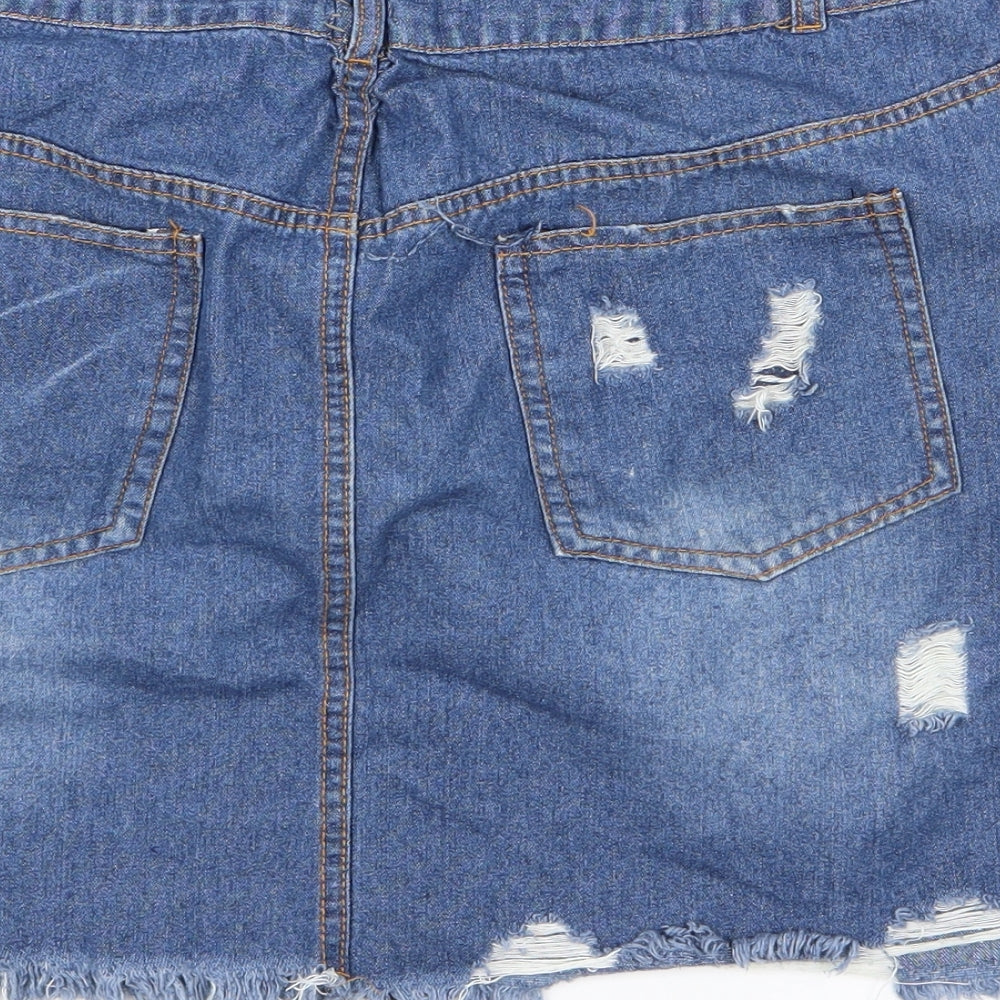 Preworn Womens Blue  Denim Straight & Pencil Set Size XL