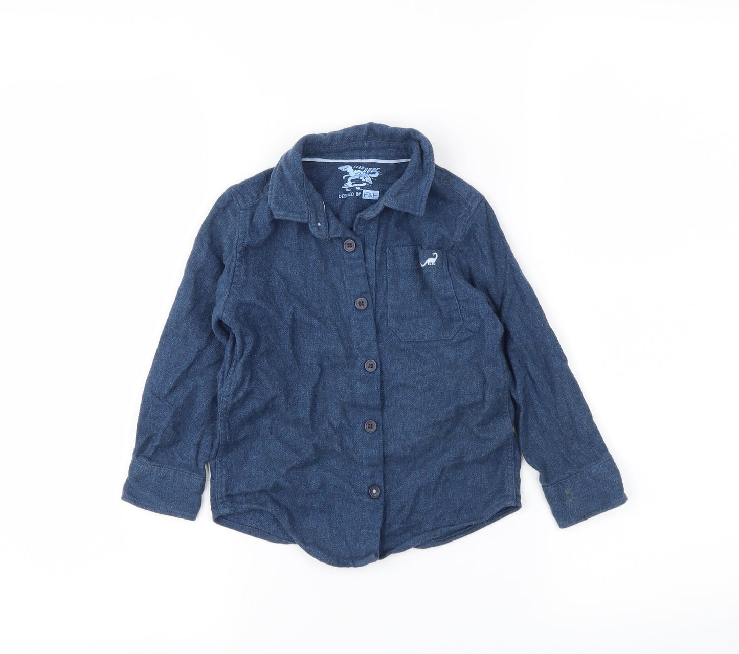 F&F Boys Blue   Basic Button-Up Size 2-3 Years