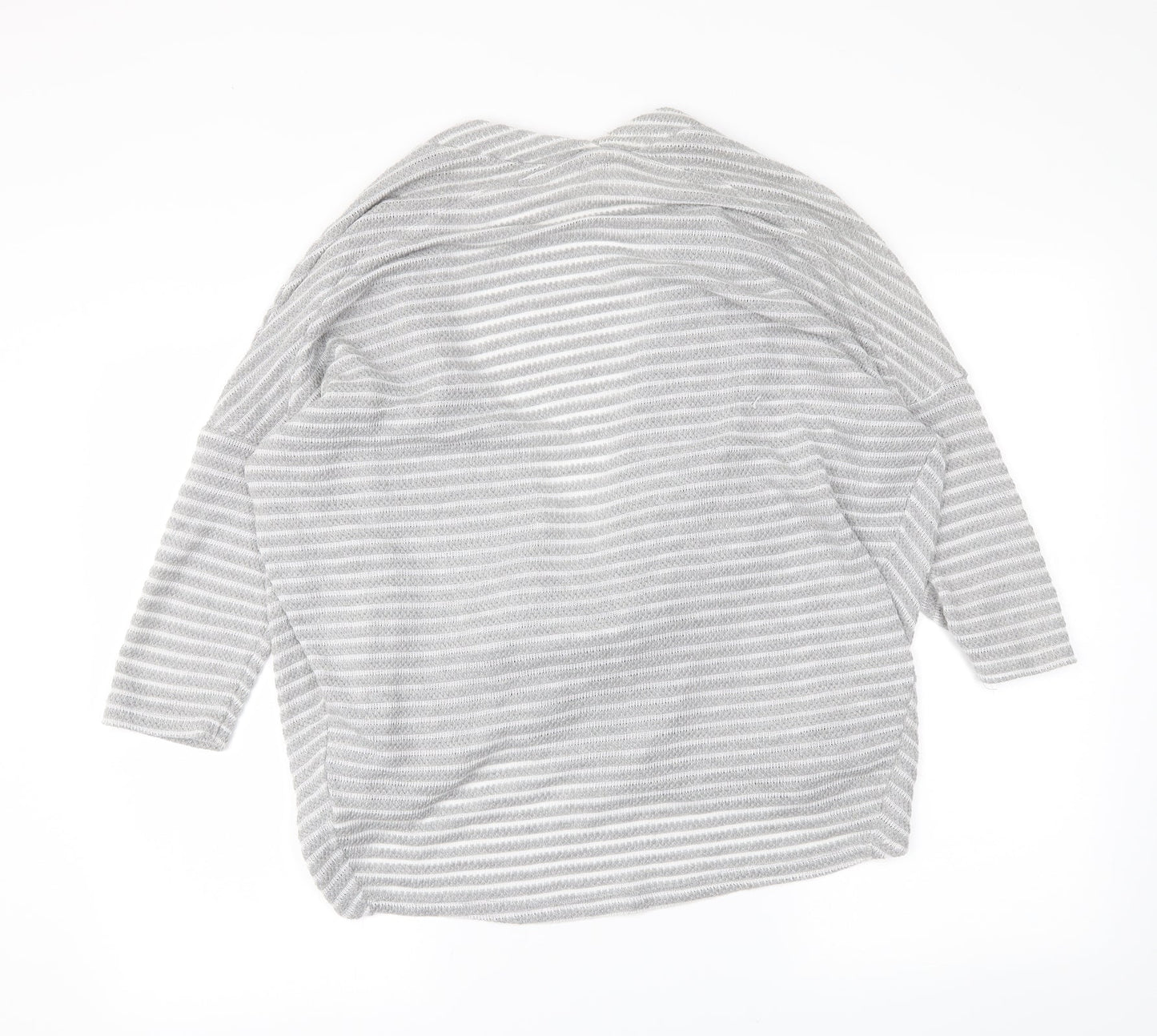 Papaya Womens Grey Striped  Wrap Jumper Size 8