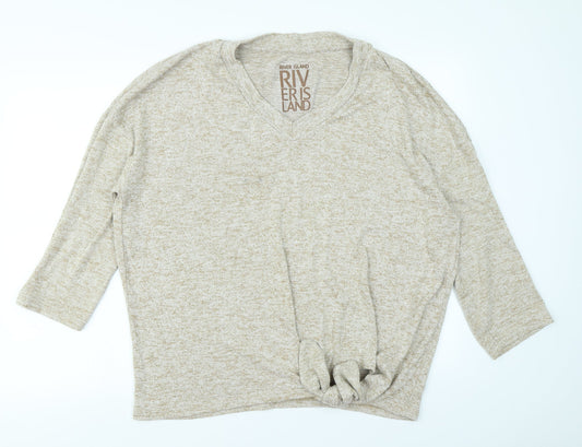 River Island Womens Beige   Basic T-Shirt Size S