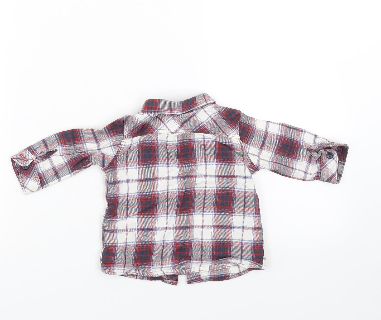George Boys Red Plaid  Basic Button-Up Size 3-6 Months