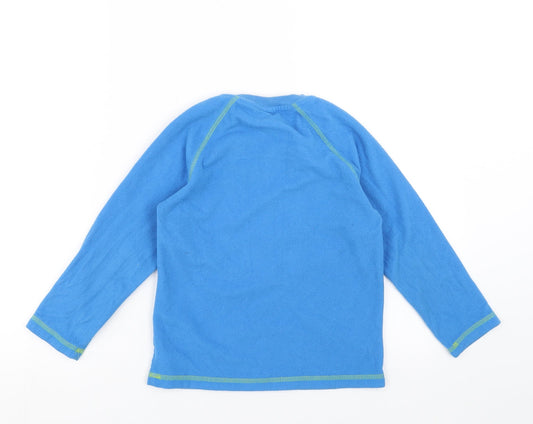 NEXT Boys Blue Solid Fleece  Pyjama Top Size 4-5 Years  - monster