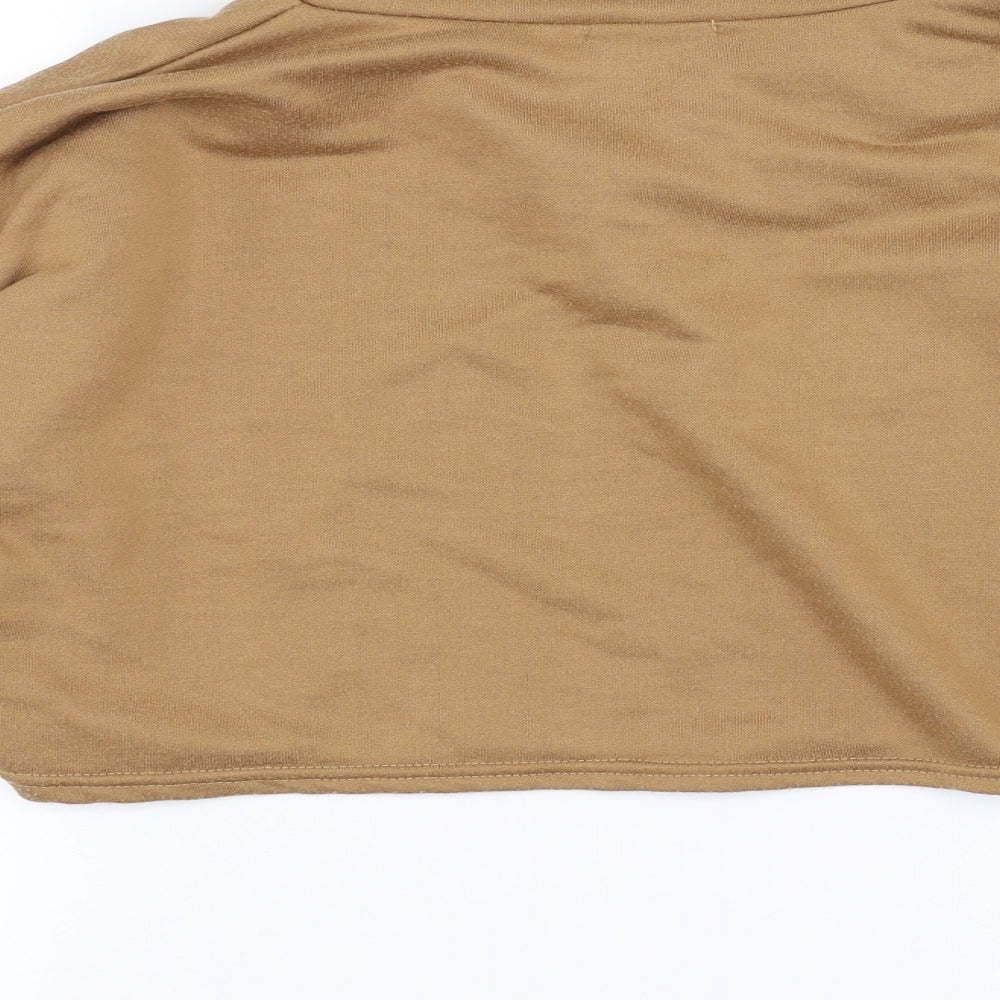 PRETTYLITTLETHING Womens Beige   Pullover Sweatshirt Size 16  - cropped