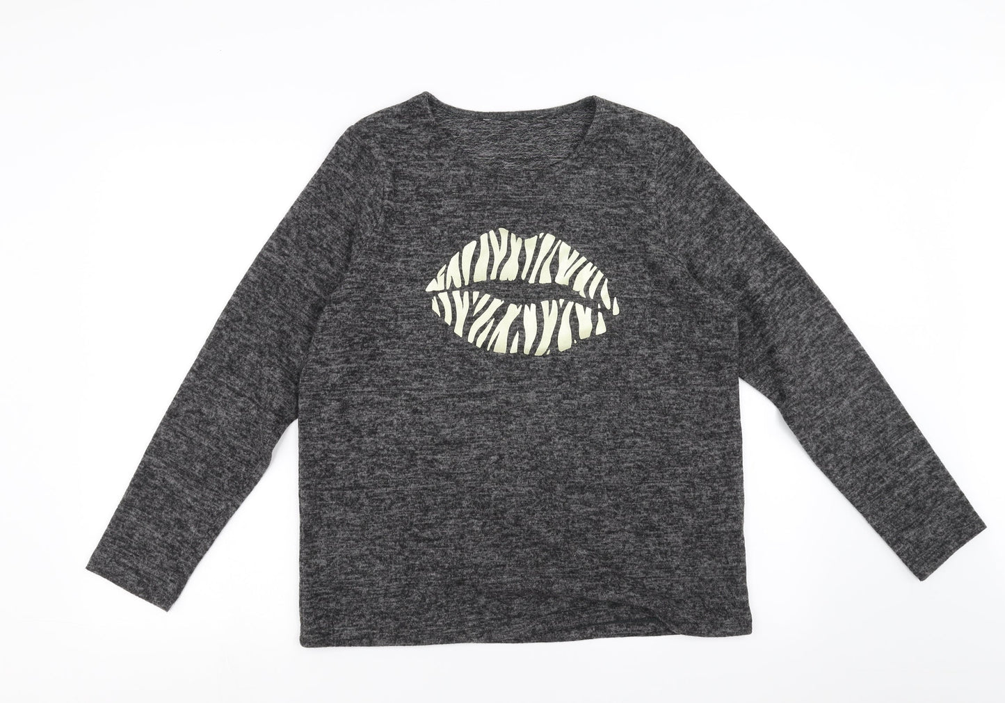 Sainsburys Womens Grey   Pullover Jumper Size 12  - lips