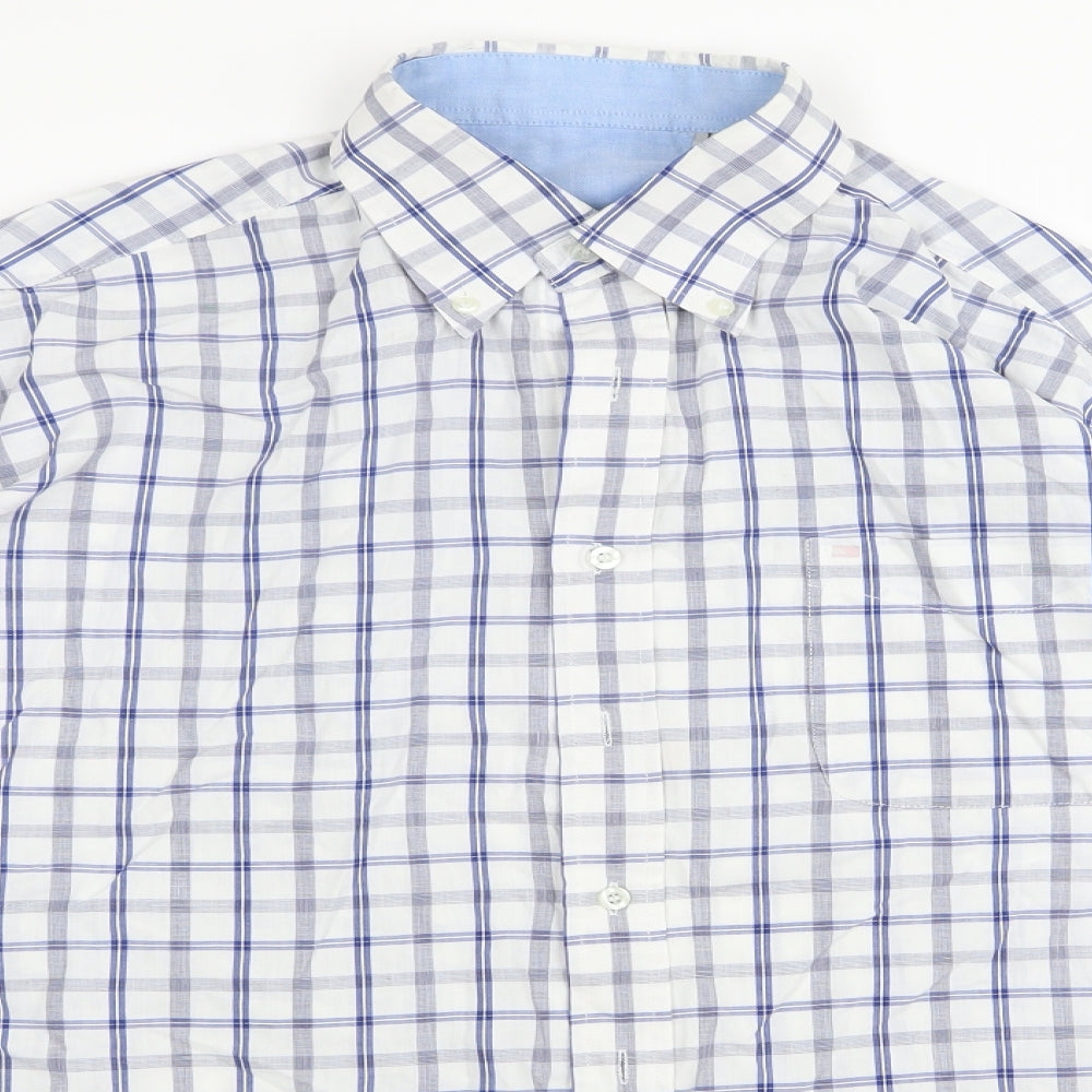 Preworn Mens Blue Check   Button-Up Size L