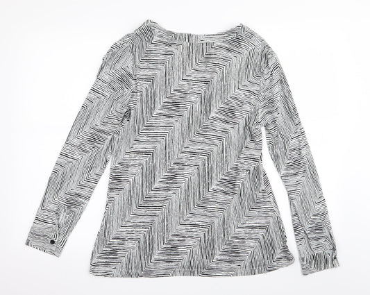 Epilogue Womens Black Striped  Basic T-Shirt Size 12