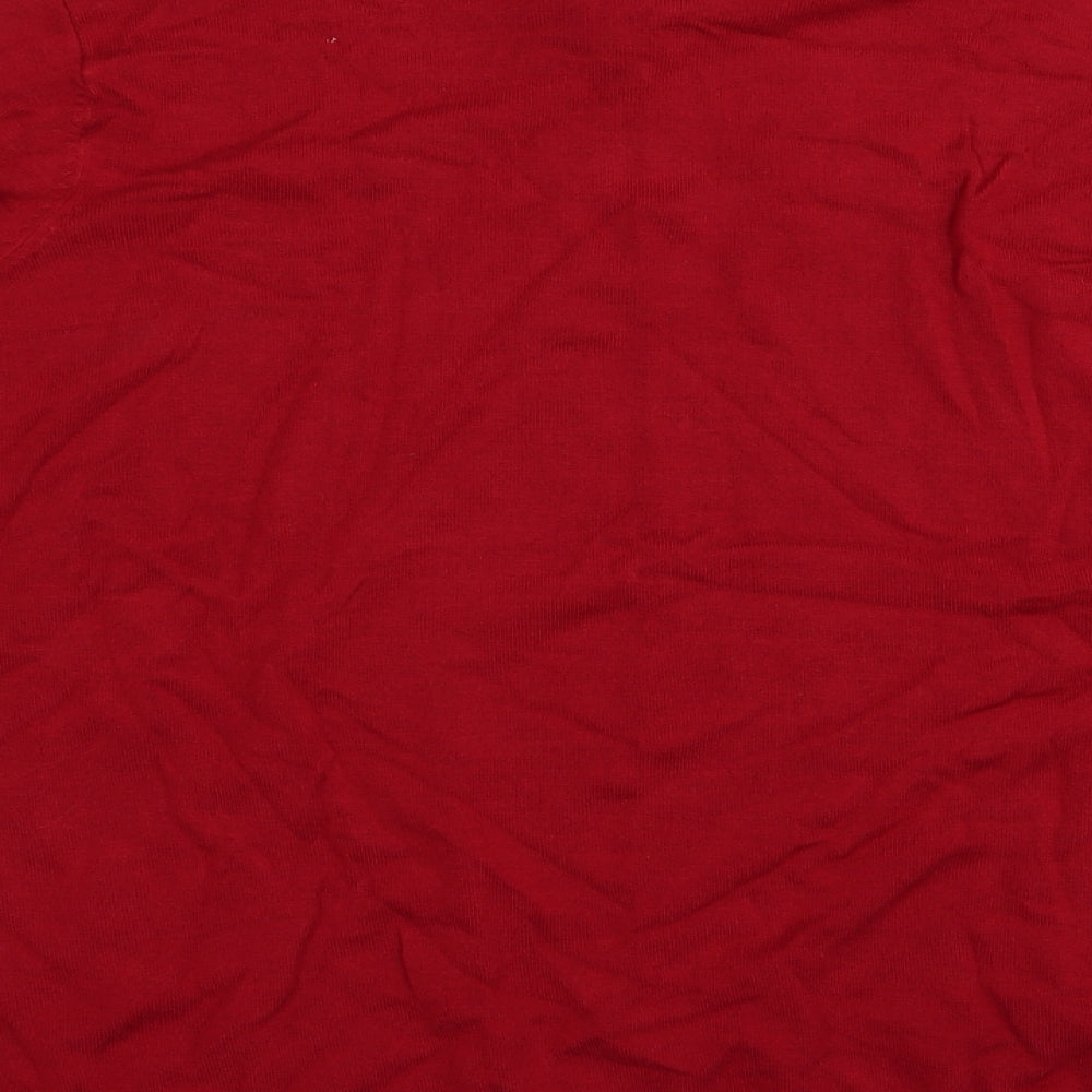DAVID EMANUEL Womens Red   Basic T-Shirt Size XL