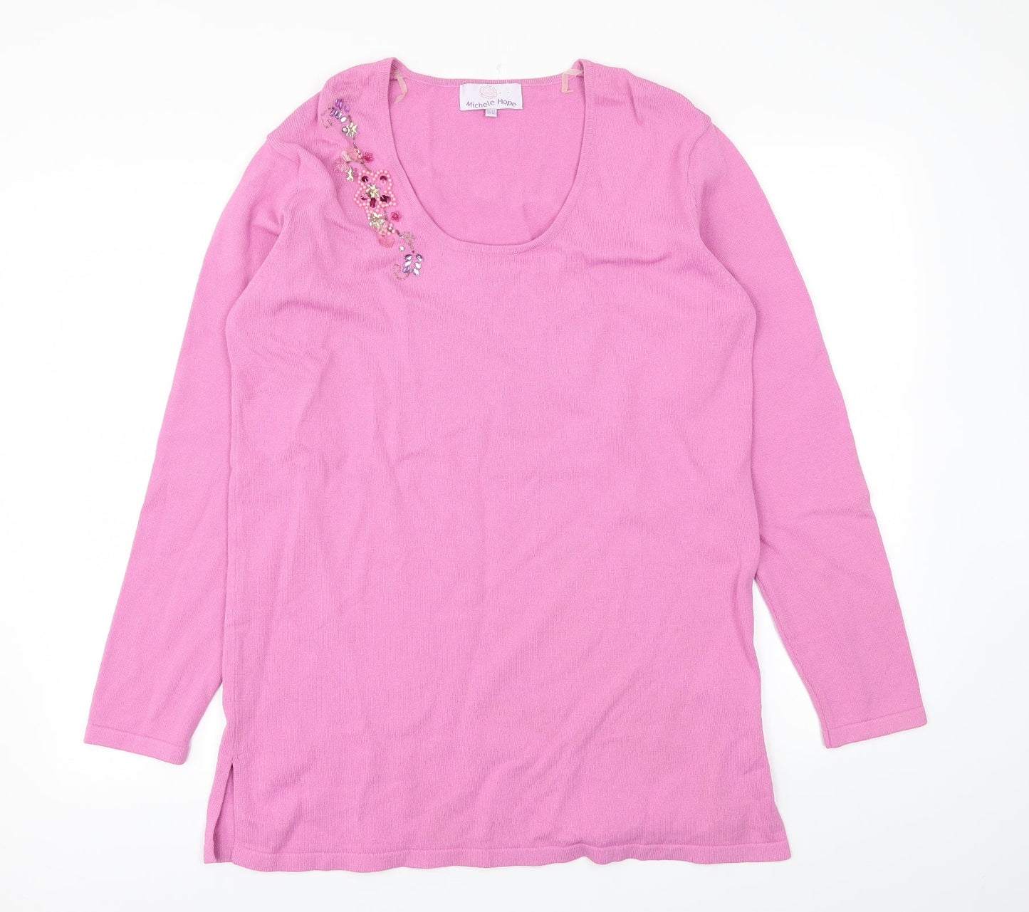 Michele Hope Womens Pink   Pullover Jumper Size 10