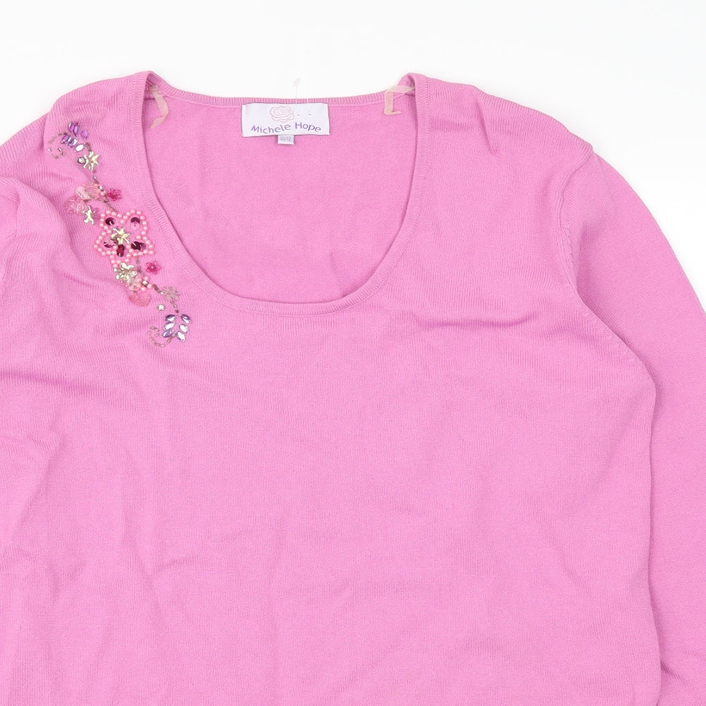 Michele Hope Womens Pink   Pullover Jumper Size 10