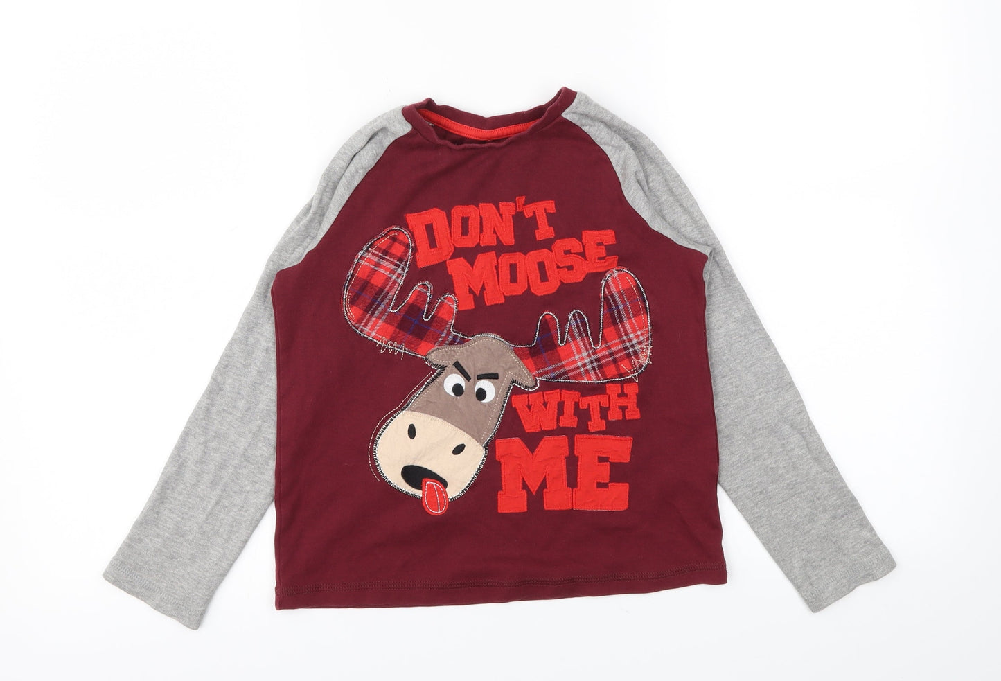 George Boys Red Animal Print  Basic T-Shirt Size 8-9 Years