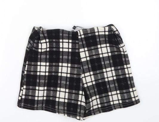 New Look Girls Black Check  Cut-Off Shorts Size 9 Years