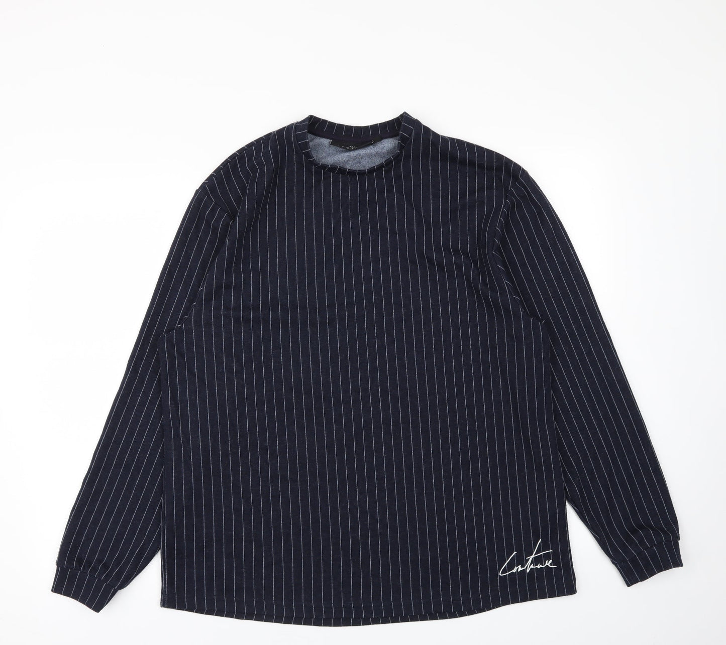 COUTURE CLUB  Mens Blue Striped  Pullover Hoodie Size XS