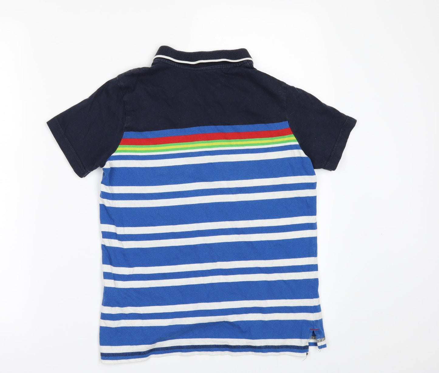 F&F Boys Blue Striped  Basic Polo Size 9-10 Years