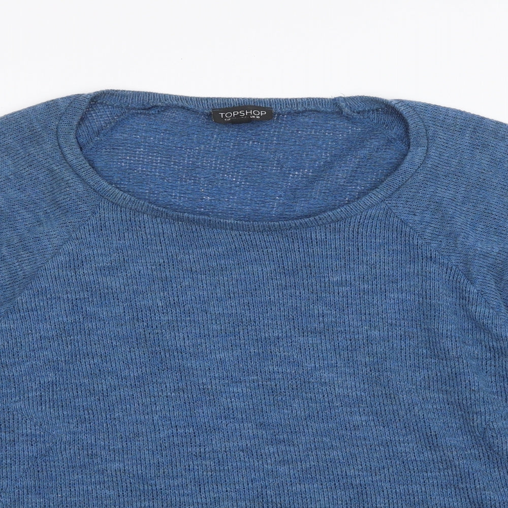 Topshop Womens Blue   Basic T-Shirt Size 10