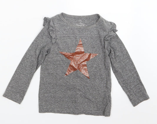 NEXT Girls Grey   Basic T-Shirt Size 5 Years