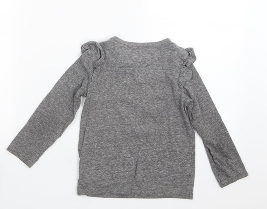 NEXT Girls Grey   Basic T-Shirt Size 5 Years