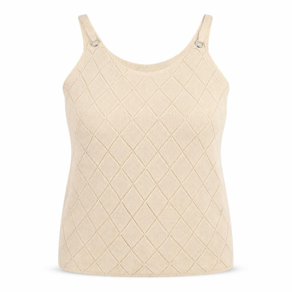 Sheilay Womens Beige   Basic Tank Size 4XL