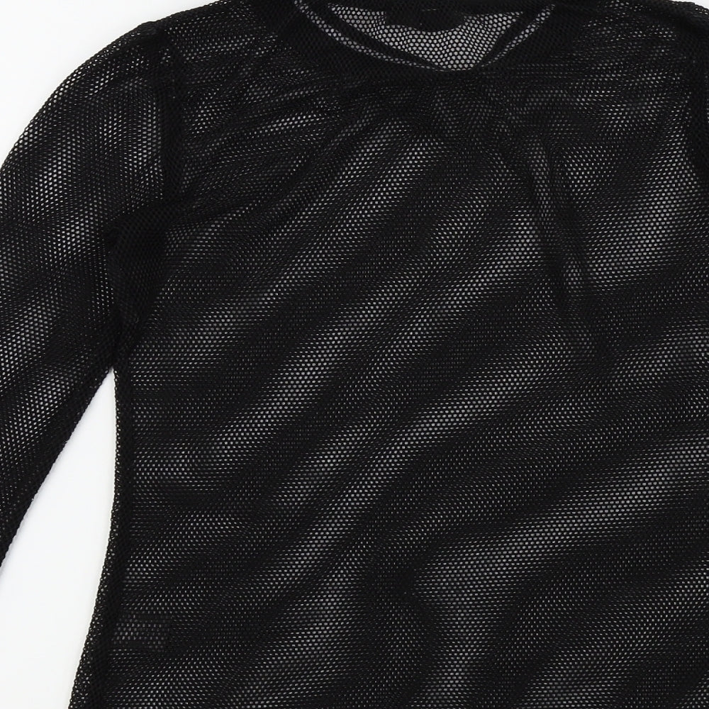 IVORY LOVE Womens Black Colourblock  Basic T-Shirt Size S