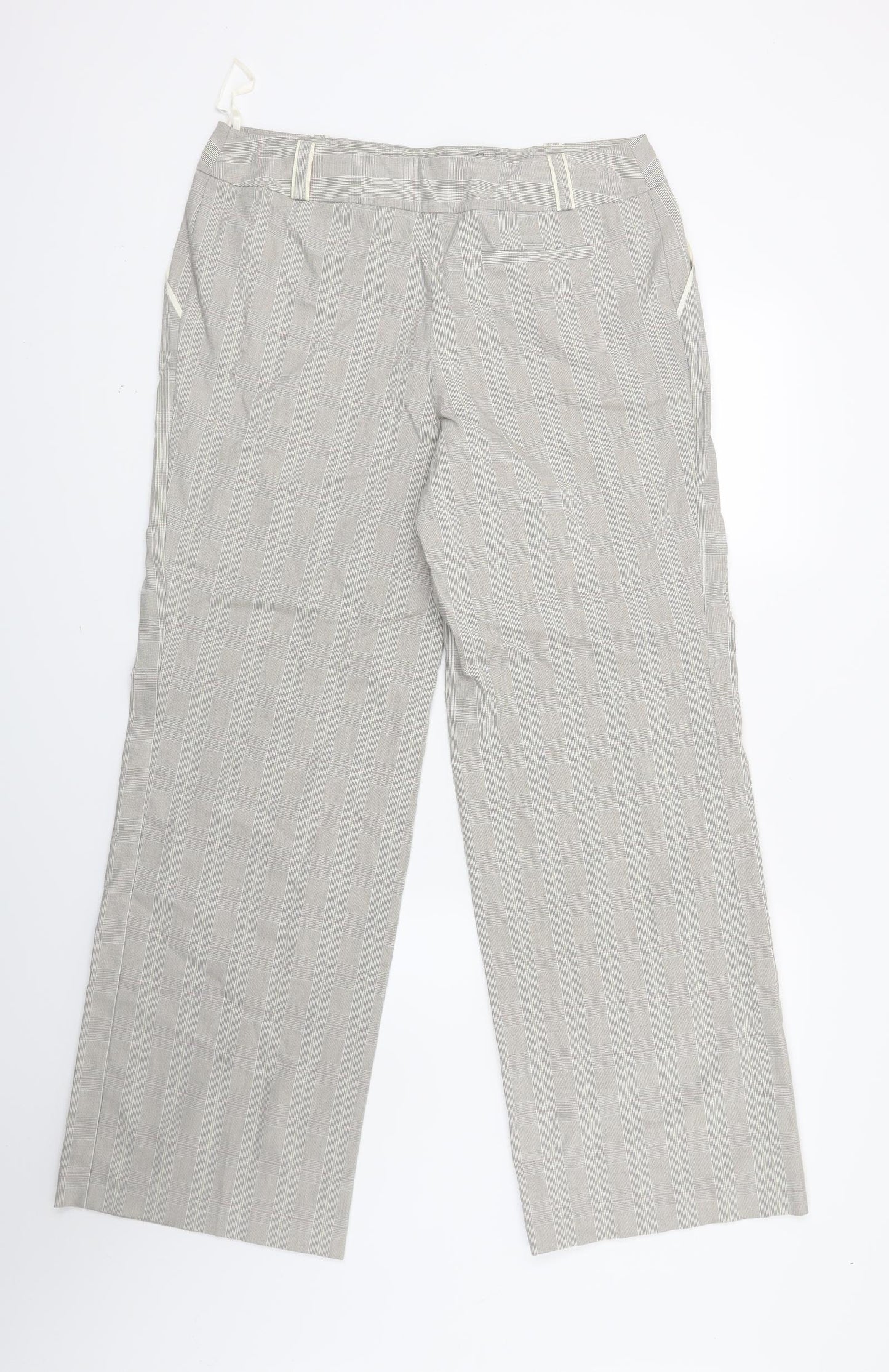Monsoon Womens Grey Check  Trousers  Size 12 L28 in