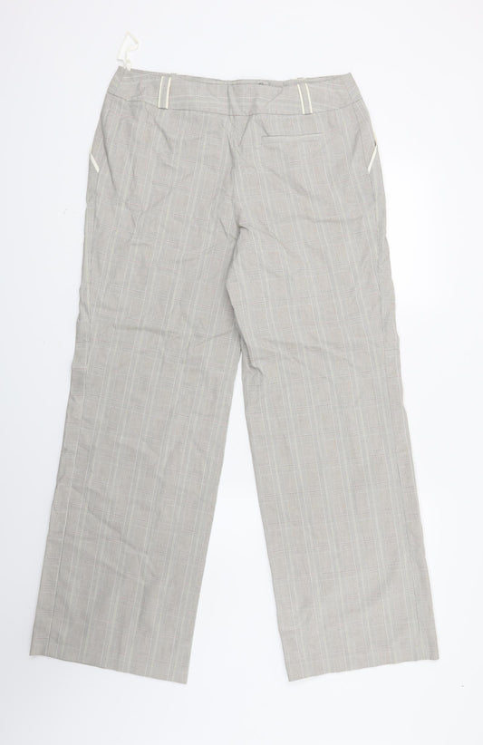 Monsoon Womens Grey Check  Trousers  Size 12 L28 in
