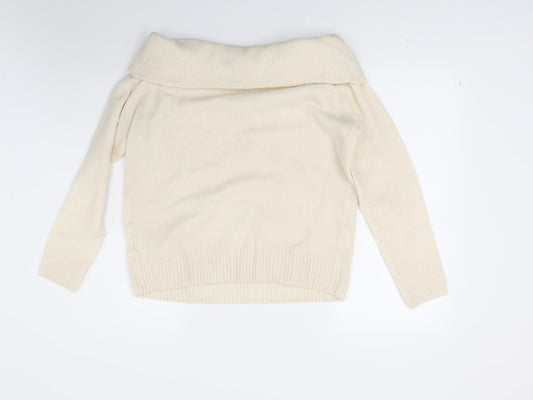 Studio Womens White  Knit Pullover Jumper Size 14