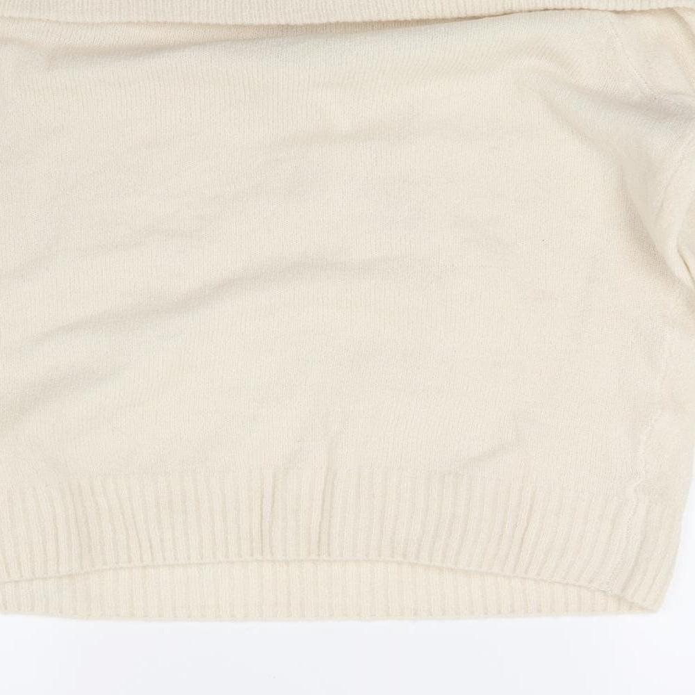 Studio Womens White  Knit Pullover Jumper Size 14