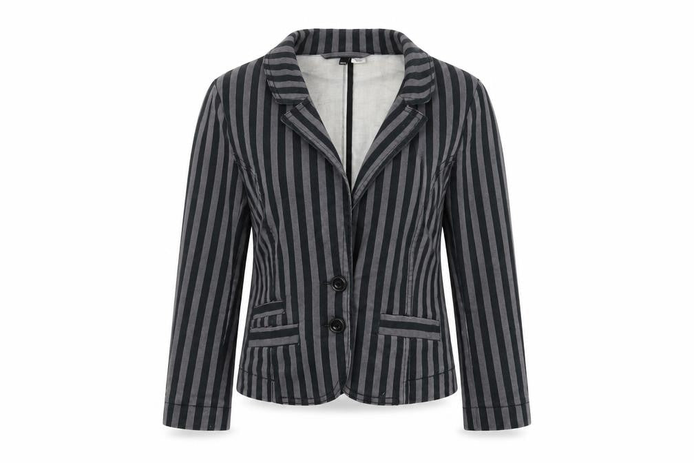 Divided Womens Grey Striped  Jacket Coat Size 10