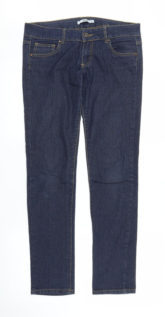 Koe Womens Blue  Denim Straight Jeans Size L L29.5 in