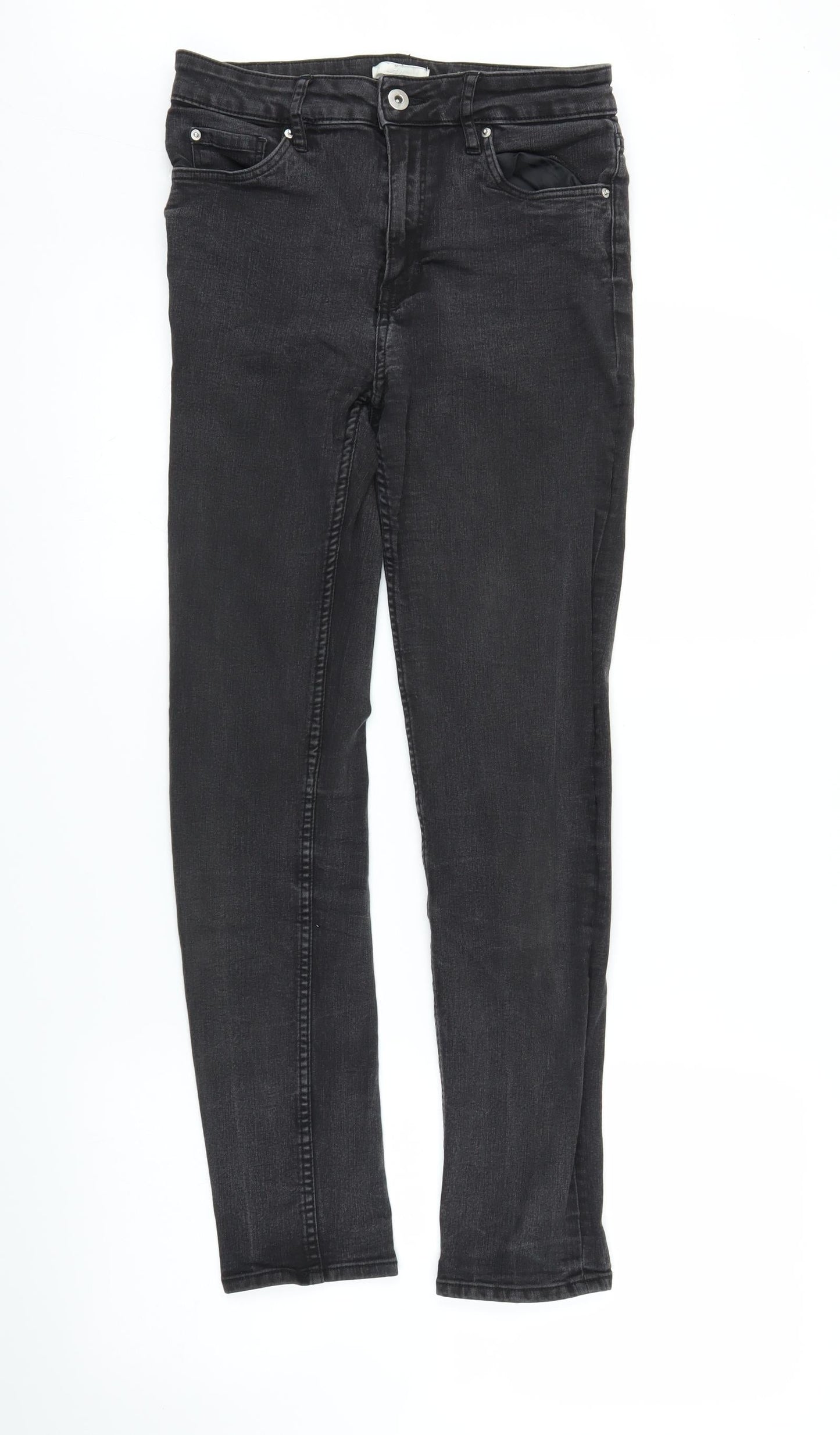 H&M Womens Black  Denim Skinny Jeans Size 8 L25 in