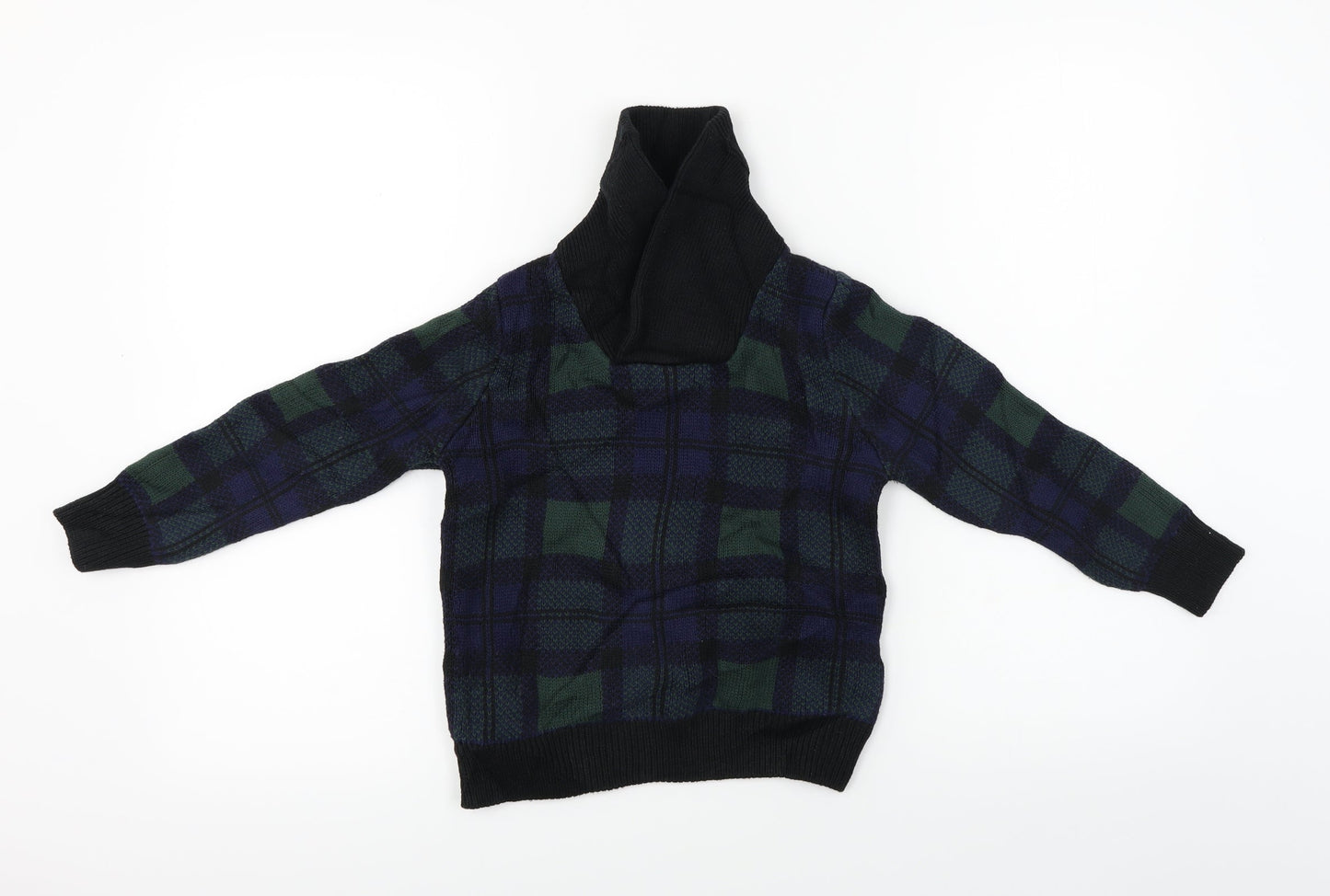 Gap  Boys Black Check  Pullover Jumper Size 5 Years