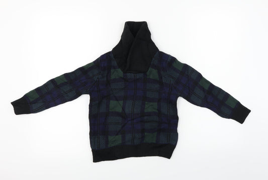 Gap  Boys Black Check  Pullover Jumper Size 5 Years