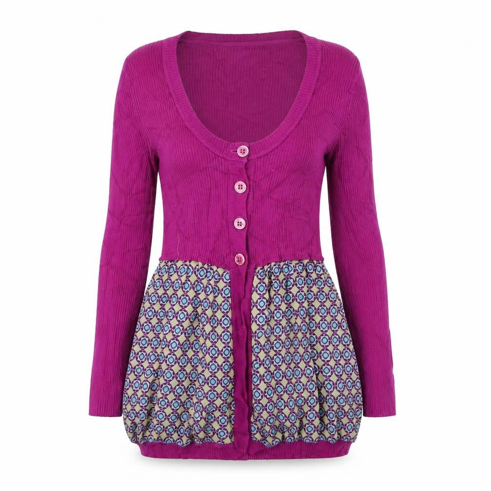 Womens UK S Regular United Colours of Benetton Purple Cardigan