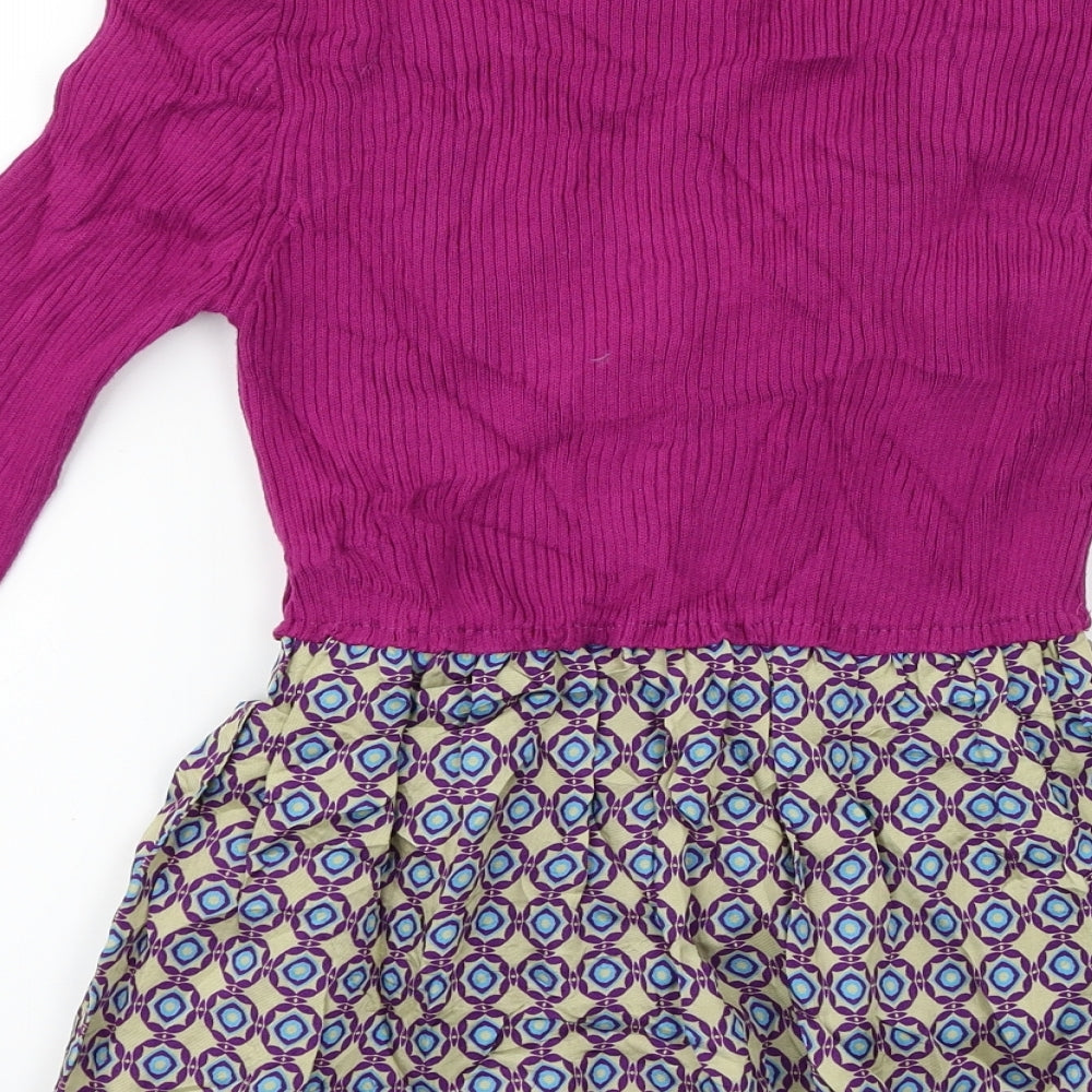 United Colours of Benetton  Womens Purple Herringbone  Cardigan Jumper Size S