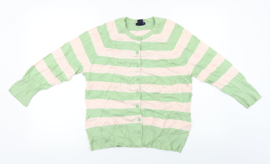 Gap  Womens Beige Striped  Cardigan Jumper Size M