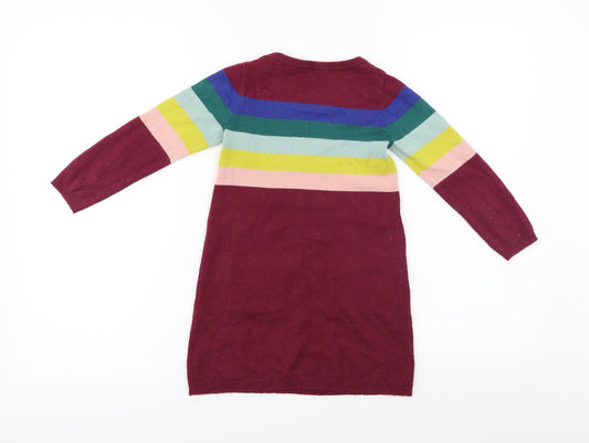 John Lewis  Boys Purple Striped  Pullover Jumper Size 4 Years