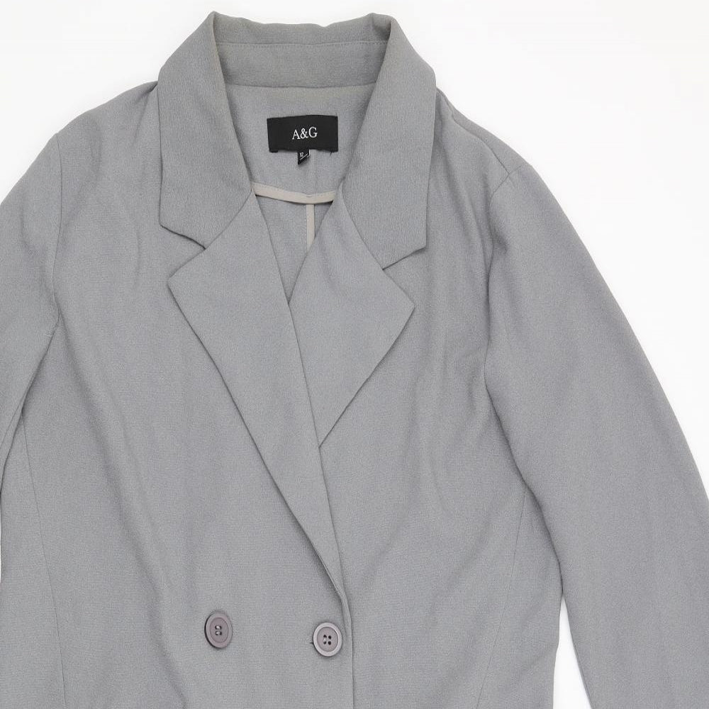 A&G Womens Grey   Overcoat Jacket Size 12