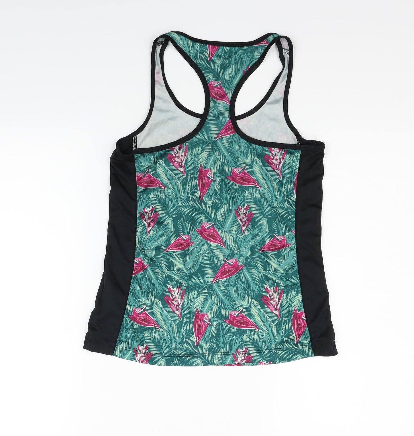 Critvit Womens Green Floral  Basic Tank Size S