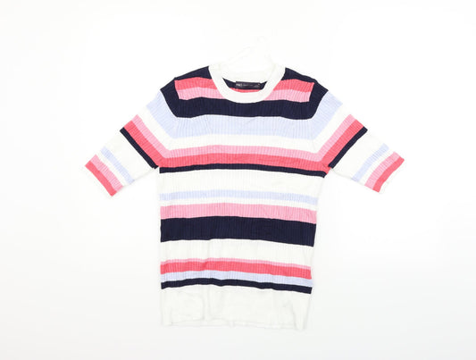 Marks and Spencer Womens Blue Striped  Pullover Jumper Size 12
