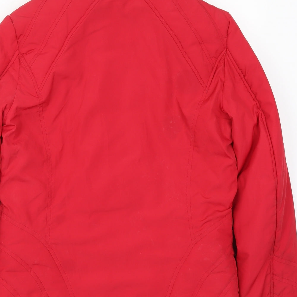 MNG Womens Red   Quilted Coat Size L