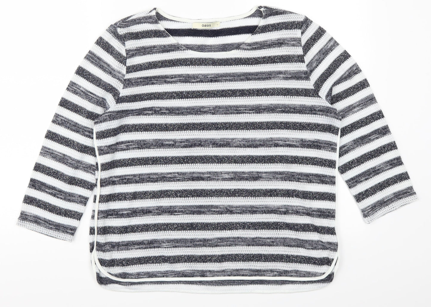 Oasis Womens Blue Striped  Pullover Jumper Size L