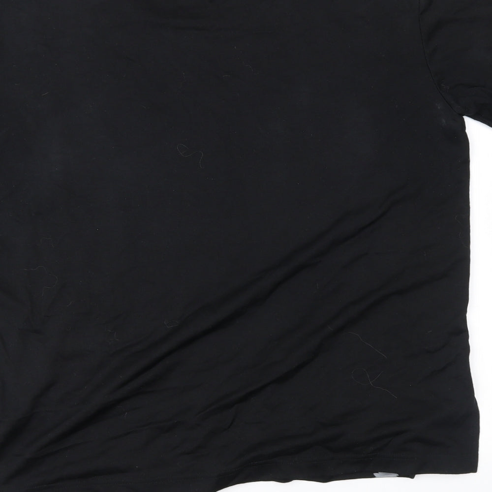 La reine Womens Black Floral  Basic Blouse Size M