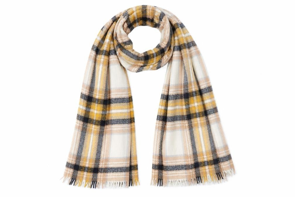 H&M Womens Brown Plaid   Shawl/Wrap