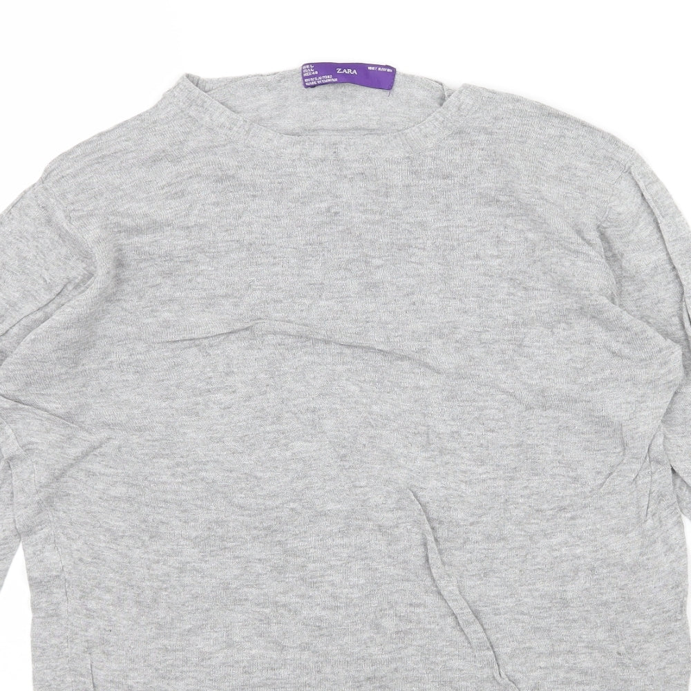 Zara Womens Grey  Knit Pullover Jumper Size L