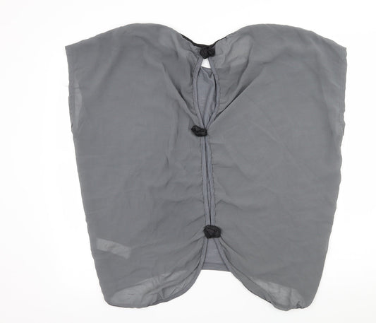 New Look Womens Grey  Jersey Basic Blouse Size M  - Cut out back