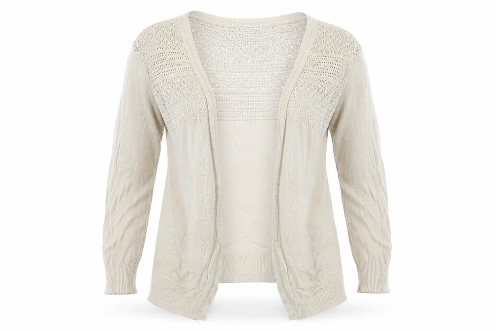 Womens UK S Regular Lee Beige Cape Tight-Knit