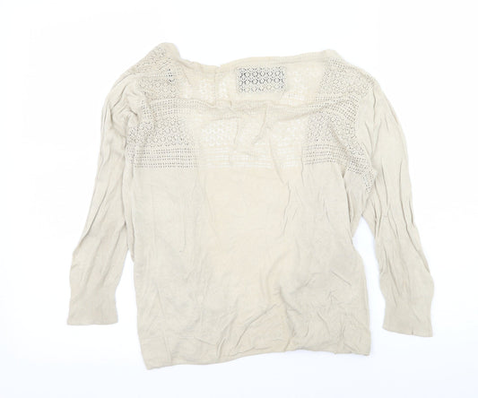 Lee Womens Beige  Knit Cape Jumper Size S